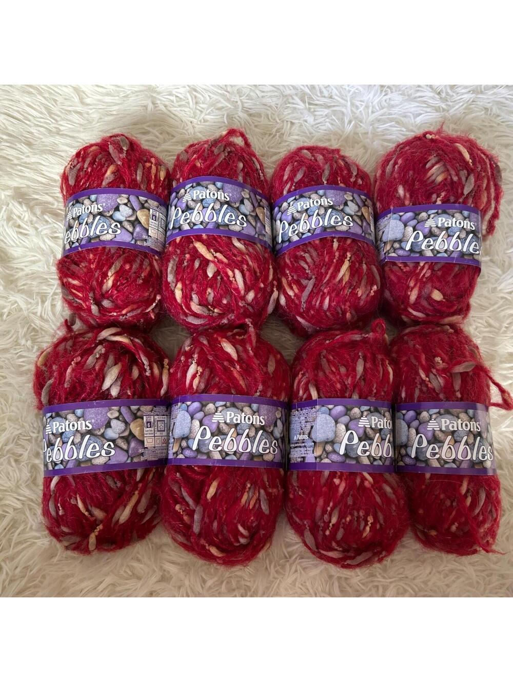 LOT Of 8 Patons Pebbles Yarn Gemstone Bulky Knit Crochet Vintage New 241110
